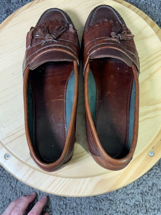 H.S. Trask Bison Loafer Mens Size 12 Brown Leather Slip On Shoes Made in USA main image 7